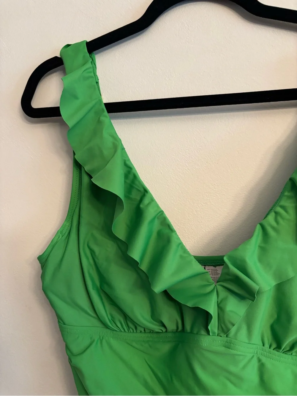 DKNY Ruffle V-Neck One-Piece Swimsuit - Picture 2 of 8